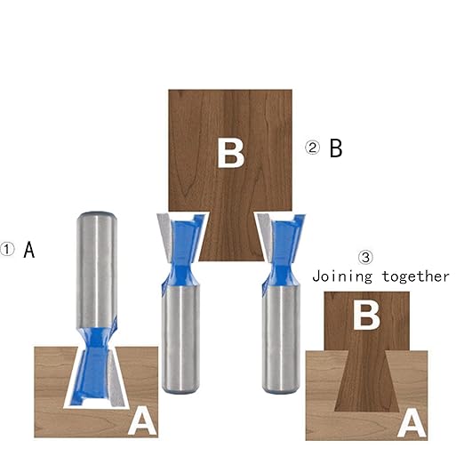 1-1/8” Dovetail Router Bit 1/2 Shank Half-Blind & Through Dovetail Bits for Making Boxes Drawers Chests for Engraving Router planing Head Wood Cutte Woodworking Tools Carving Cutting Tool