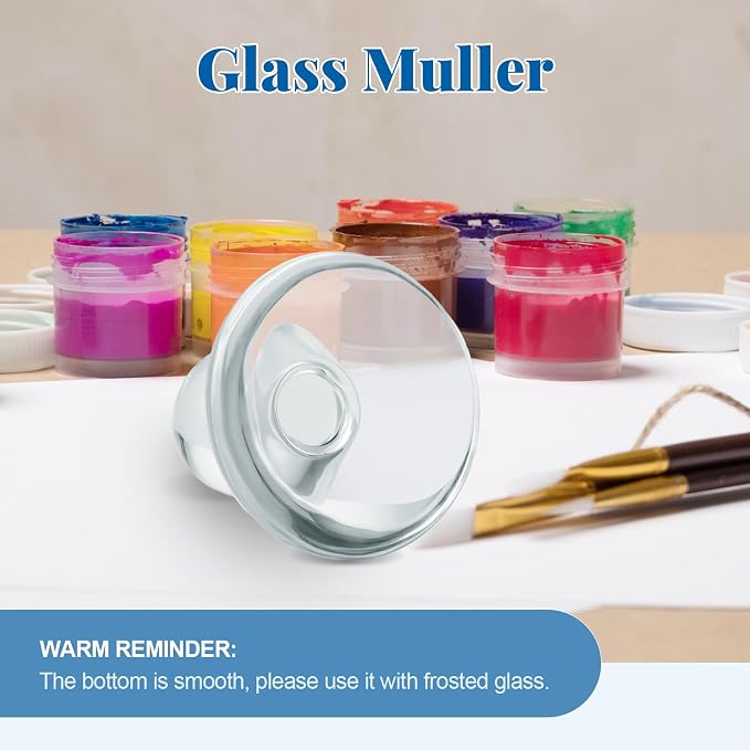 Nuanchu Glass Muller for Making Paint, 2.95 in Muller Art Supplies for Artists - Image 5