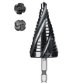 Cobalt M35 Step Drill Bit, TiAlN Coating 4 Spiral Flute Step Bit for Metal, Stainless Steel, Aluminum, Plastic, Large Step Drill 1-1/8"