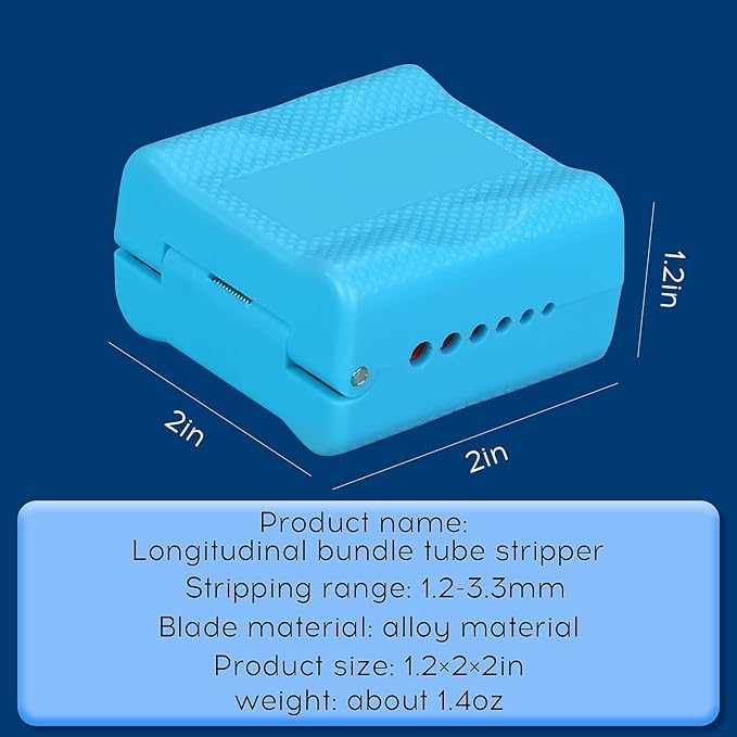 A-1233 Tube Stripper Stripping range 1.2-3.3mm Replaceable blade Cable Tube Slitter Fiber Optic Mid Span Cable Cutting Tool Jacket Tube Slitter Loose Tube Buffer with 12pcs spare blade