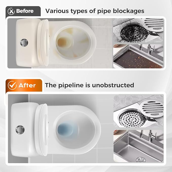 5 Pack 25 Inch Drain Snake, 2025 New Clog Remover, Flexible Hair Removal Tool for Bathroom and Kitchen, Durable Pipe Cleaning Tool for Homeowners (5 Pack)