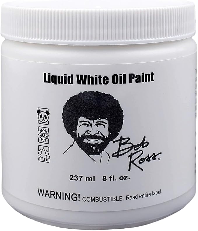 Bob Ross Liquid White Oil Paint, 237ml jar by Bob+Ross