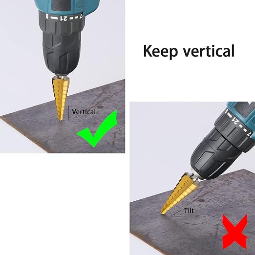3PCS Step Drill Bit Set, HSS Titanium Step Drill Bits for Metal, 28 Sizes Stepper Up Bits with Portable Bag