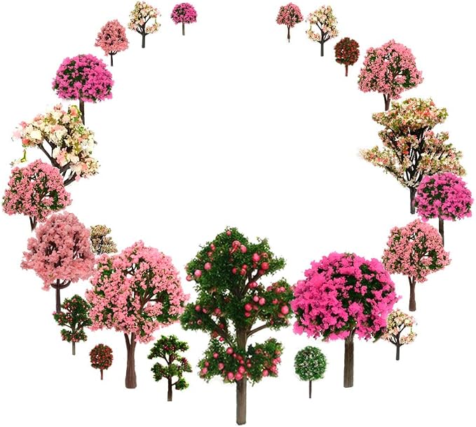 29pcs Mixed Model Trees, 1.5-4.8 inch, OrgMemory Fruit Trees, Ho Scale Trees - Image 2