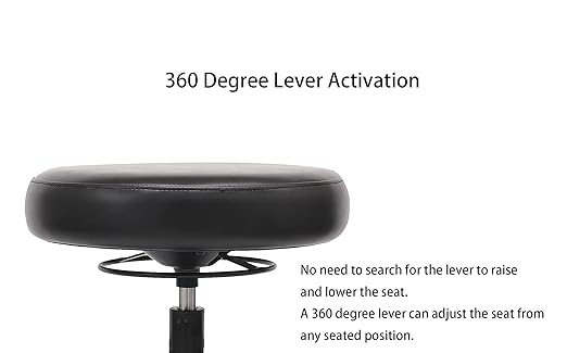 Chair Master Table Height Adjustable Round Stool for Labs, Exam Rooms, Doctor and Dentist Offices. Easy to Clean! (Desk Height, Black, 1)
