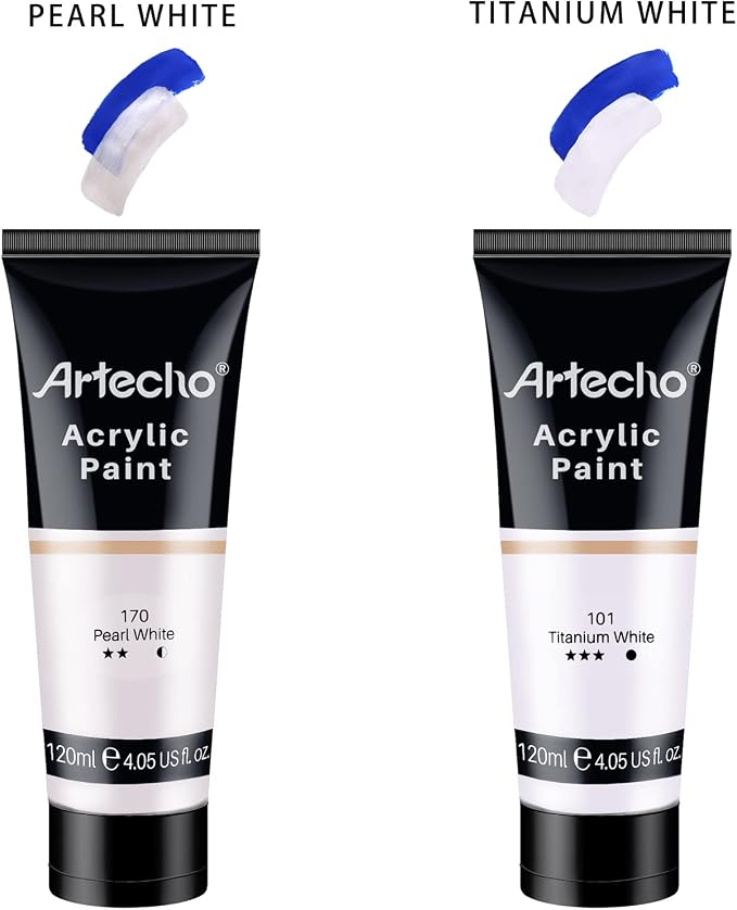 Artecho White Acrylic Paint, Titanium White Paint Tubes, Art Craft Paints - Image 4