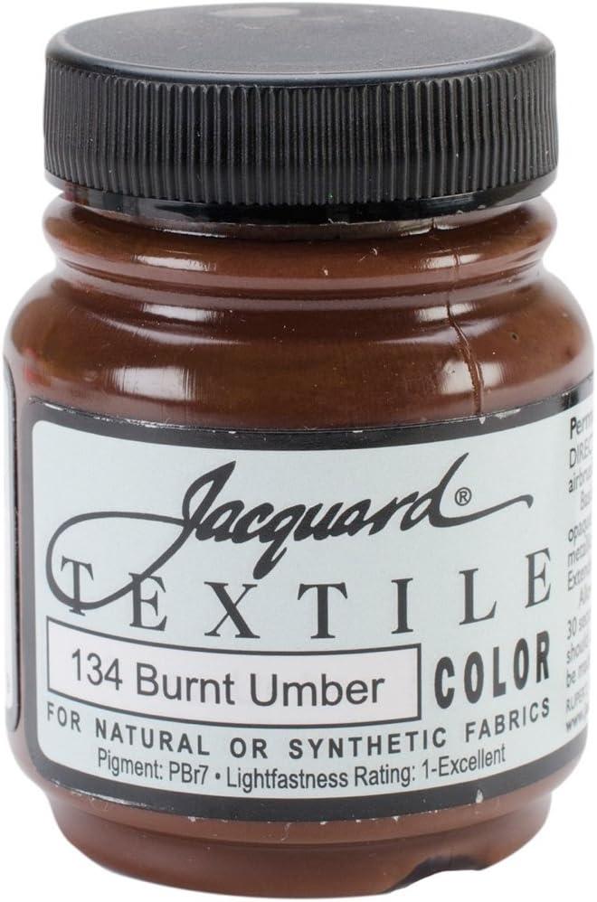 Jacquard Textile Color Burnt Umber- Permanent Fabric Paint by Jacquard