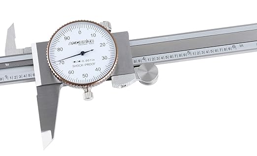 Accusize Industrial Tools 0-6 inch by 0.001 inch Precision Dial Caliper, Stainless Steel, in Fitted Box, P920-S216
