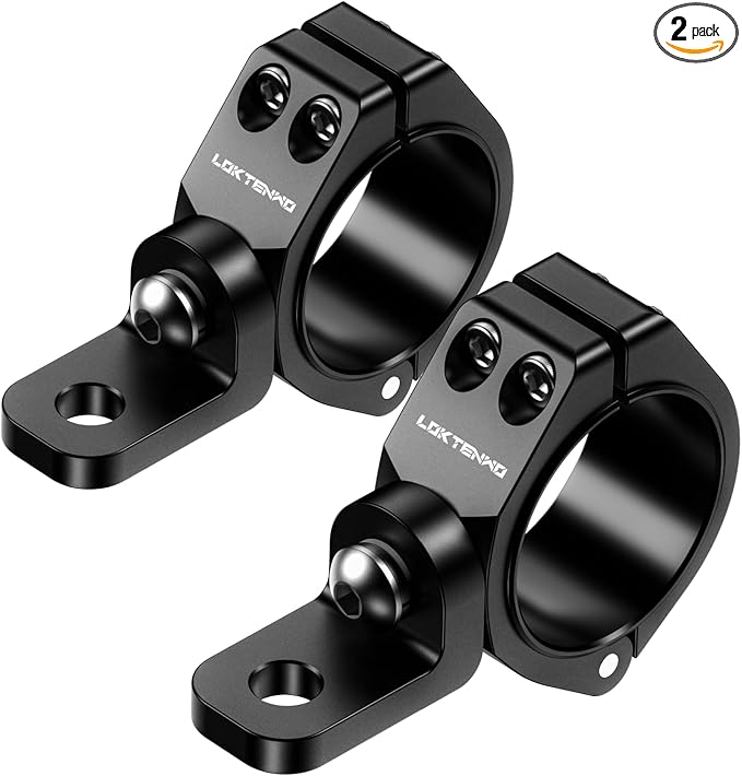 Thicken UTV LED Light Bar Mounts 2PCS, Heavy Duty CNC Aluminum 360° Adjustable Whip Light Mount Light bar Mounting Bracket, Fit 1.5''/1.75''/1.85''/2''/2.1'' Roll Cage