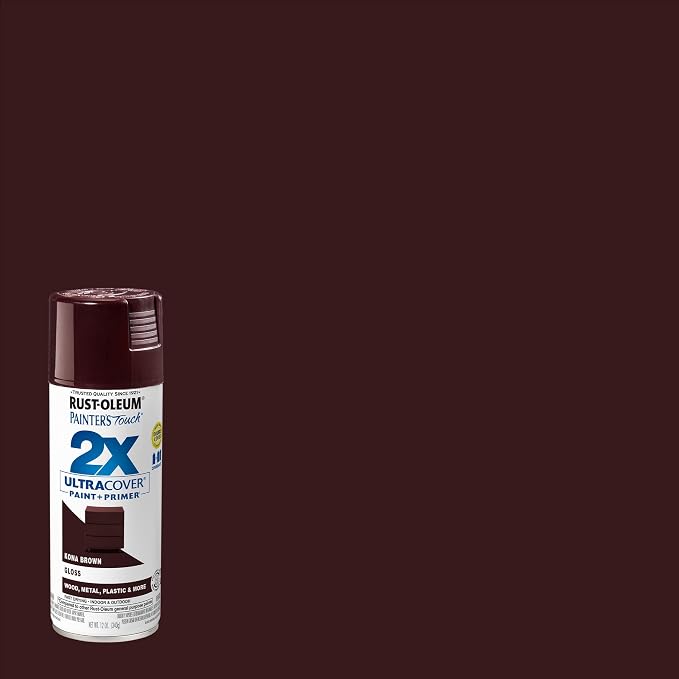 Rust-Oleum Painter's Touch 2X Ultra Cover Spray Paint, Gloss Kona Brown | - Image 2