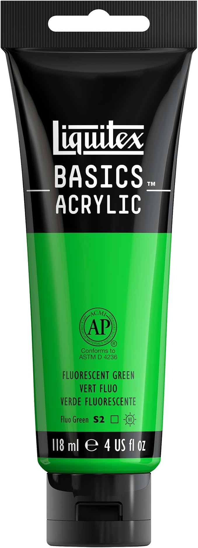 Liquitex BASICS Acrylic Paint, 118ml Tube, Fluorescent Green by Liquitex