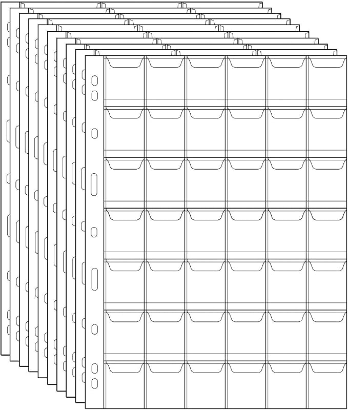 420 Pockets Coin Binder Pages 1.14" Collection Album Holder 10 Pcs | OSOPOLA by OSOPOLA