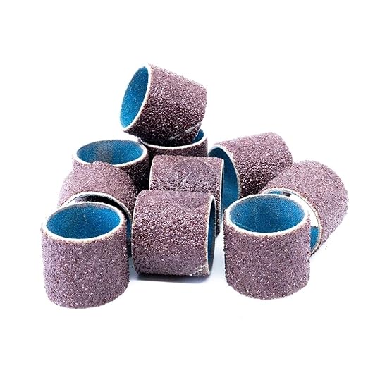 Benchmark Abrasives 1" x 1" Aluminum Oxide Abrasive Spiral Bands for Rotary Tools, Drum Sleeves for Sanding Deburring Blending Polishing on Metals Plastic Wood Rubber (10 Pack) - 320 Grit