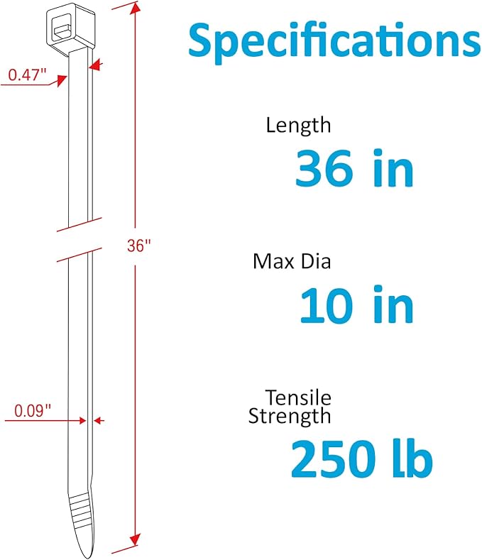 Large Zip Ties 36 inch, Long Zip Ties Heavy Duty - Image 2