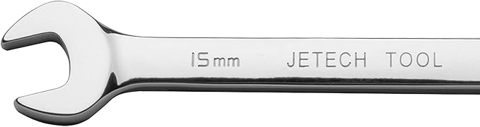 Jetech 10PCS Ratcheting Combination Wrench, Industrial Grade Gear Spanner with 12-Point 72-Tooth Ratchet, Forged and Heat-Treated Cr-V Steel, Metric (15MM 10PACK)