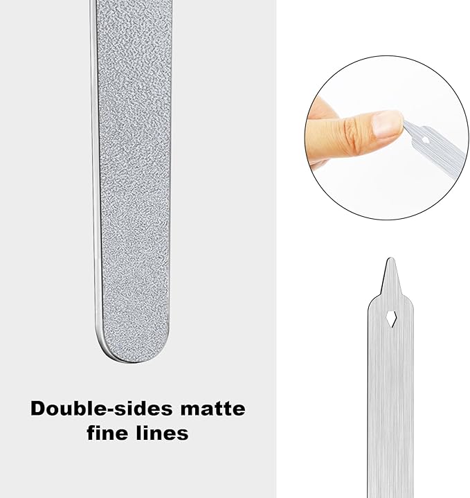 6Pcs Metal Nail Files Nail File Diamond Dust for Natural Nails Stainless Steel Nail Files with Pointed Tip Non Slip Handle Fingernail Files Diamond Nail File for Salon and Home, 8 Inches