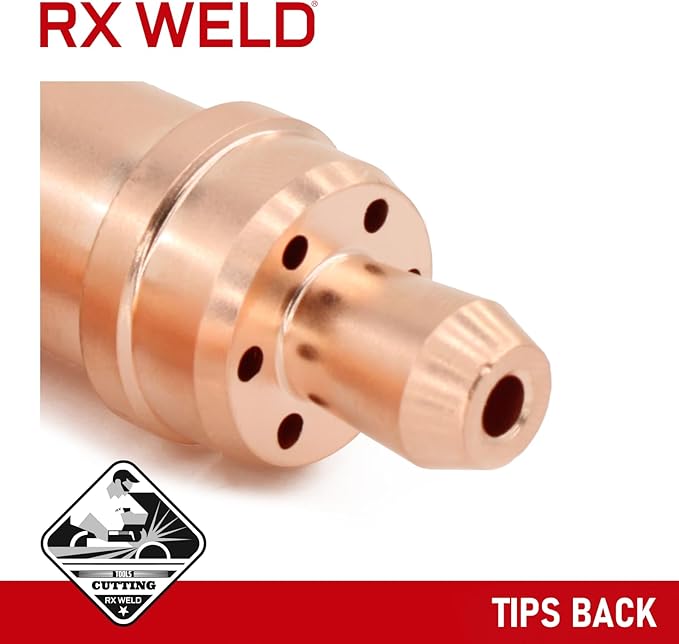 RX WELD 1-101 Series Acetylene Cutting Torch Tips, Size 0-3, Fit V-Style Heavy Duty Torch - Pack of 4
