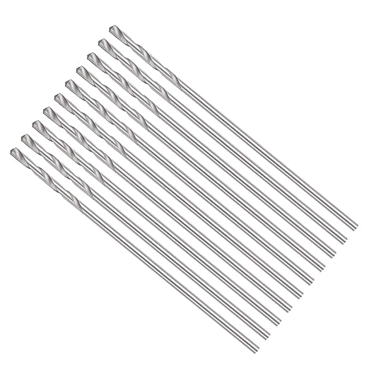 Drill Bit, 0.5mm Cutting Diameter, 4241 HSS 118° Cutting Angle Uncoated Bright Versatile Jobber Bits - (Applications: for Drilling Plastic Wood Soft Metal), 10-Pieces