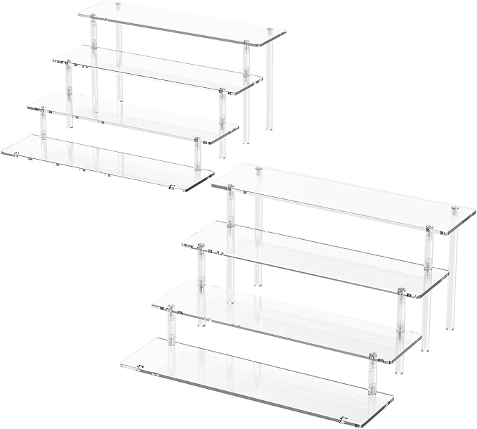 4 Tier Acrylic Display Risers, Cupcake Stand | Large Dessert Display by Dooiclear