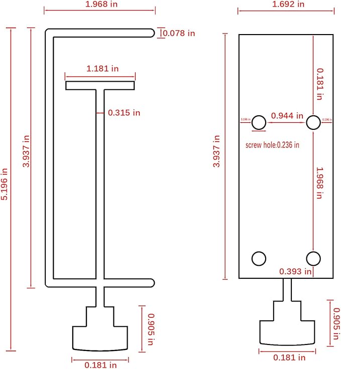 3 inch C-Clamp with Four Small Holes in the back, 1-Pack Adjustable Desk C Clamps for Range 0.35"~3.37", Versatile Clamp for Brake, Parts Assembly, Fastening, Welding, Woodwork, Metal Work