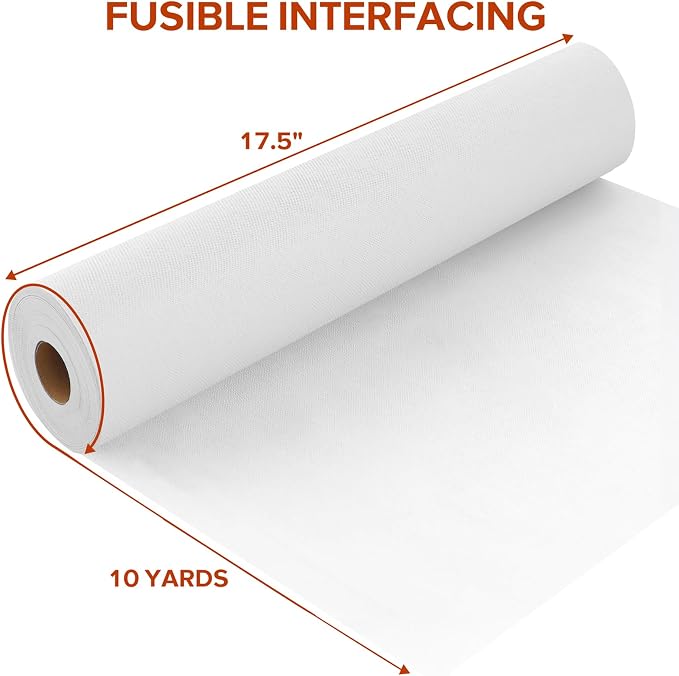 ZOMONETI Heavy Weight 17.5in x 10yd White Iron On Non-Woven Fusible Interfacing - Image 2
