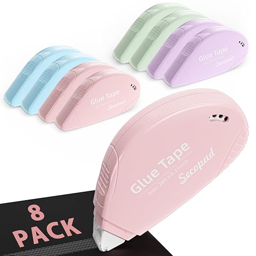 Secopad 8 Pack Scrapbook Tape, Double Sided Tape by Secopad