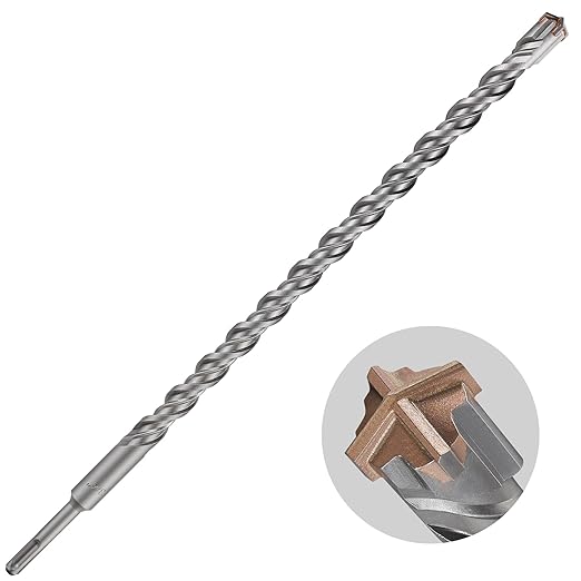 Concrete Drill Bit lengthening 1pcs 3/4" X 18"-16" Cross-Type Double Thread Carbide Material Suitable for Concrete, Brick, Cement Walls, Stone, Extra Long Hammer Drill Bits for Concrete