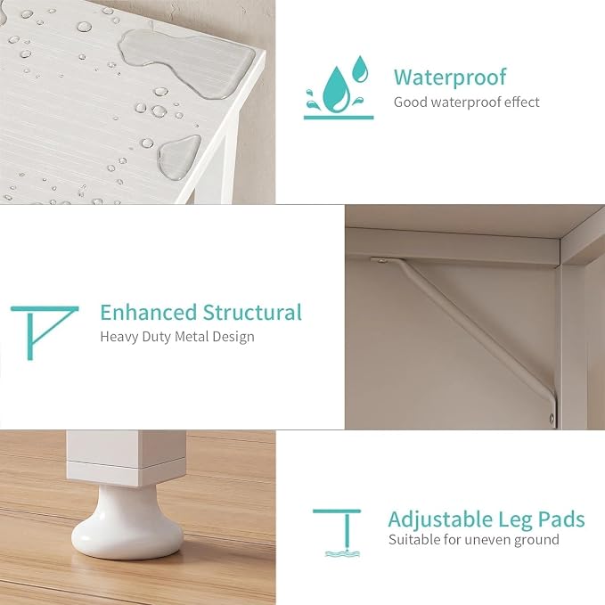Lufeiya White Small Desk for Bedroom - Image 7