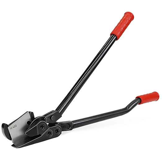 Heavy Duty Strapping Cutter - 24" High Carbon Steel Blade for Steel & Polyester (PET) Strapping 1 1/4" to 2" Width & 0.06" Thickness - Ergonomic Handle for Comfort & Precision Cutting
