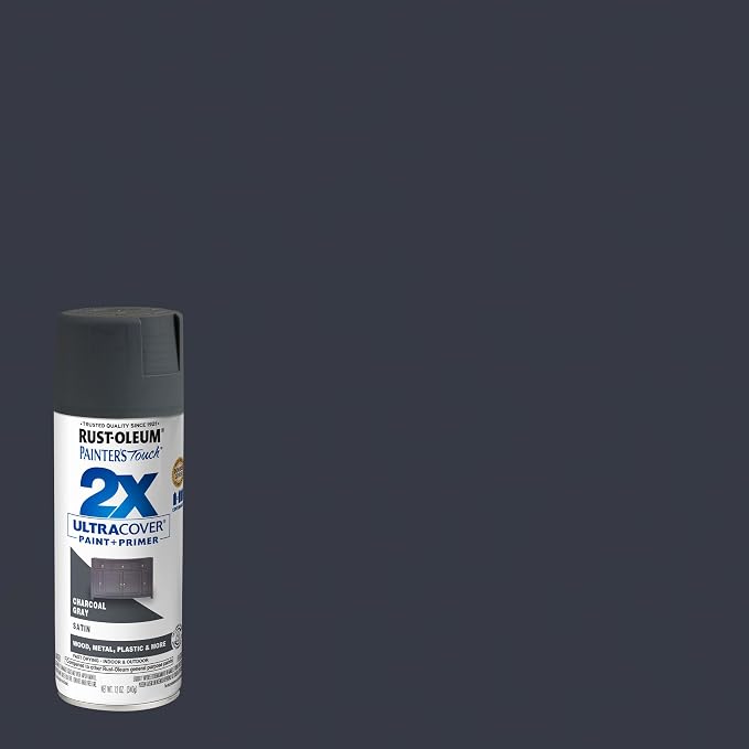 Rust-Oleum Painter's Touch 2X Ultra Cover Spray Paint, Satin Charcoal Gray | - Image 2
