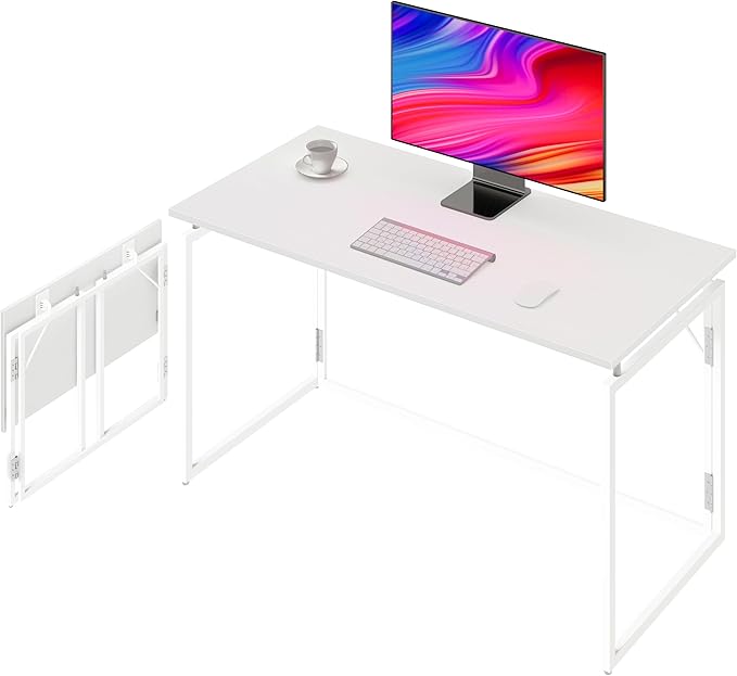 alawooder 39.4" Folding Desk: No Assembly, Wood Top by ALAWOODER