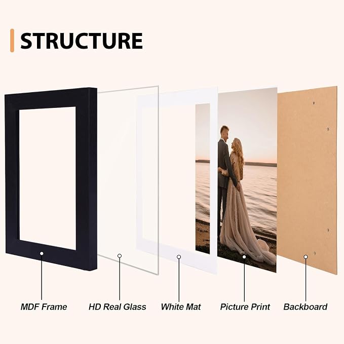 Fixwal 4x6 Picture Frames Set of 5, Vintage Multicolour Photo Frames - Image 4