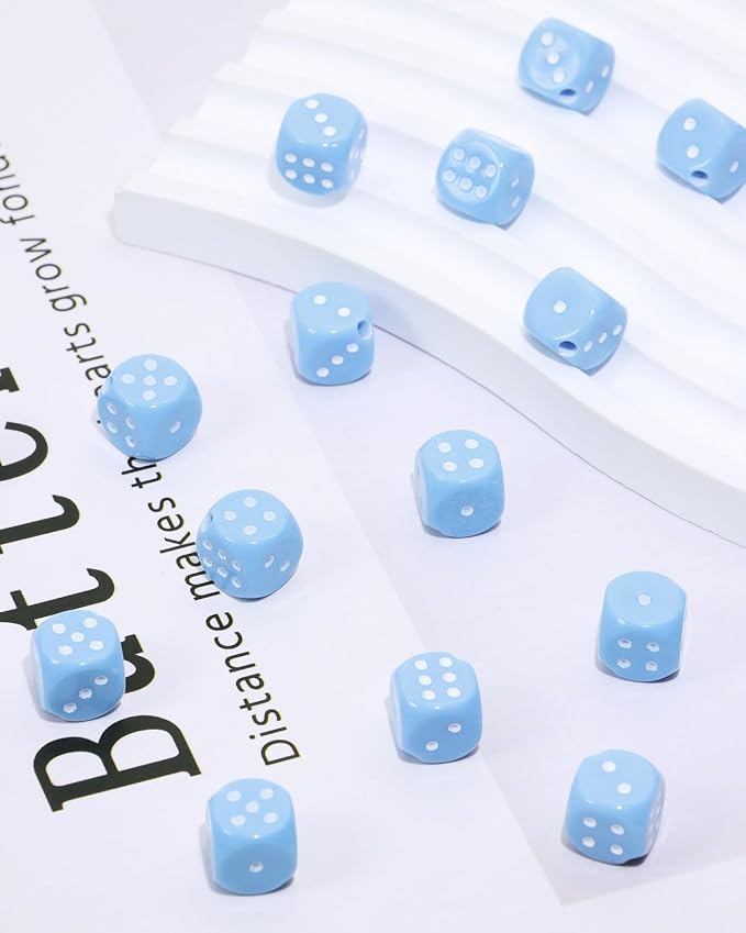 Tupalizy 10mm Acrylic Dice Beads Small 6 Sided Dice Charms - Image 3