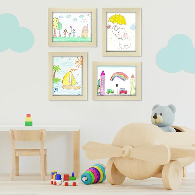 Kids Art Frames, 8.5x11 Front Opening Kids Artwork Frames Changeable, Ivory - Image 5
