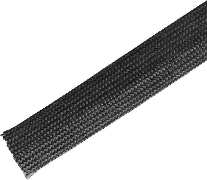 Heat Hose Fiberglass Wrap Shield Sleeve- 1/2" ID x 10'Black Adjustable Hose - Image 3