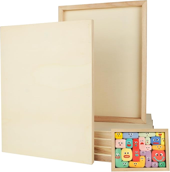 6 Pack Unfinished Wood Canvas Panels by HOME