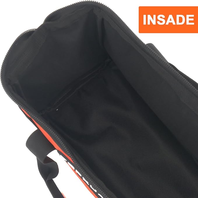 Tool Bag 13 Inch Waterproof Orange Tool Organizer with Wide Mouth for Power Tools and Hand Tools Oxford Cloth Fabric(3 pockets)