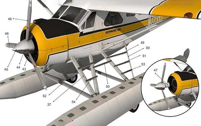 ZEZEFUFU 1:32 Scale DHC-2 Beaver Float Seaplane Paper Model Set Handmade DIY - Image 2