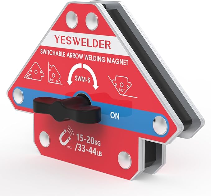 YESWELDER Switchable Arrow Welding Magnet 33-44LBs On/Off Switch Arrow Magnetic Welding Holder