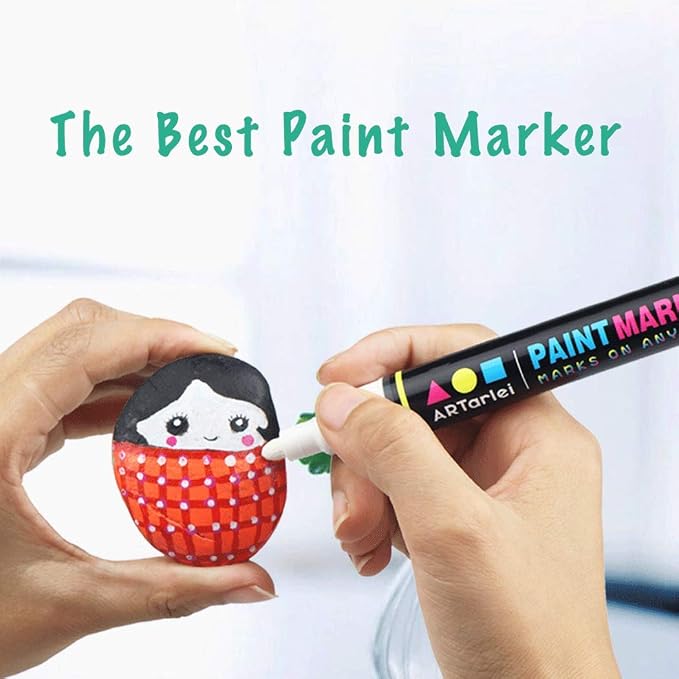 Permanent Markers for Rock Painting, 12 Colors, Medium Point, Quick-Drying - Image 9