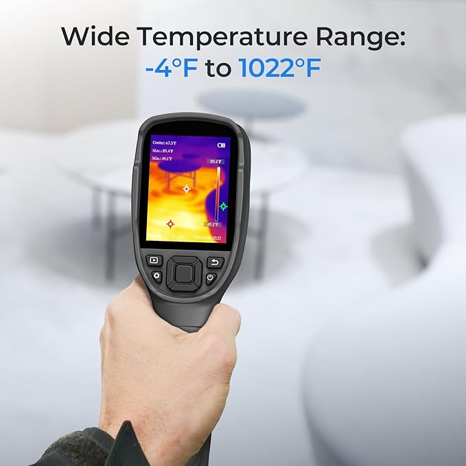 TOPDON TC004 Lite Thermal Imaging Camera, 160 x 120 IR Resolution 15-Hour Battery Life Handheld Infrared Thermal Imager with 1x / 2X / 4X Zoom Level, -4°F~1022°F Range, High and Low-Temperature Alarm