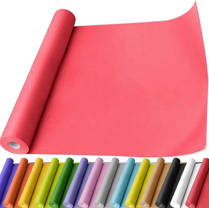 PerkHomy Red Kraft Paper Roll 17.5" x 760" by PerkHomy