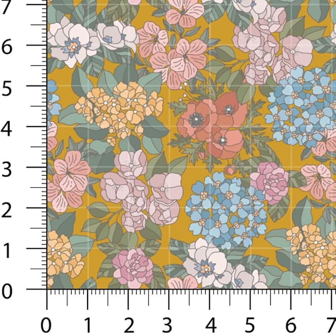 Patchwork Fabric Panel 100x155 cm, 100% Cotton Satin, 6 Coordinated Floral - Image 9