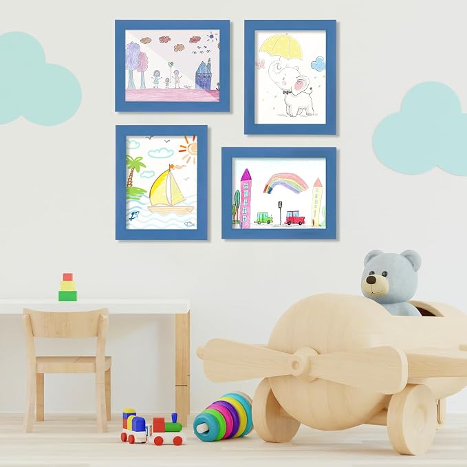 Kids Art Frames, 8.5x11 Front Opening Kids Artwork Frames Changeable, Dark Blue - Image 5