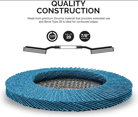 SIGNI 10-Pack Premium Zirconia Abrasive Flap disc for Angle Grinder Grinding Metal Steel (4.5 inch T29 120#)