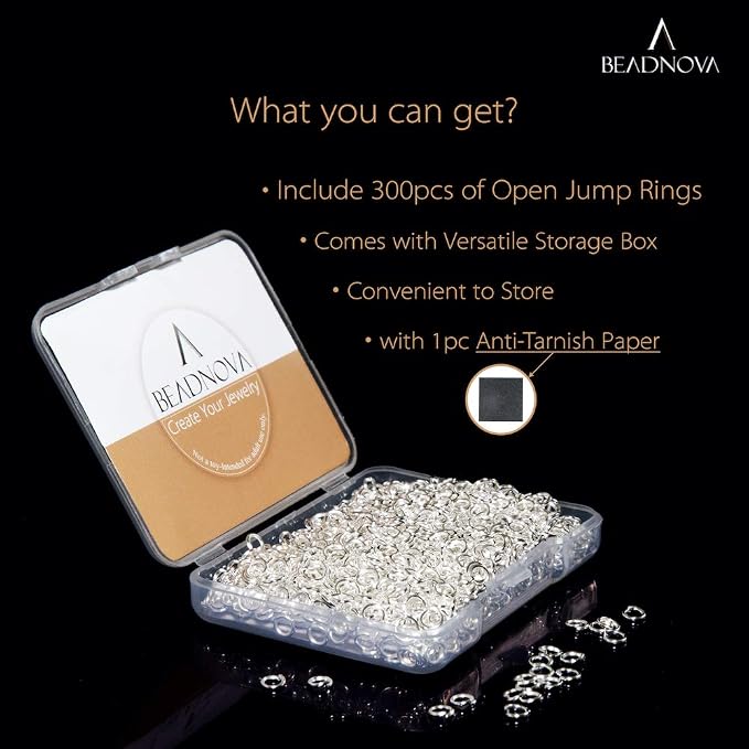 BEADNOVA 4mm Silver Jump Rings for Jewelry Making Open Jump Rings for Keychains - Image 2