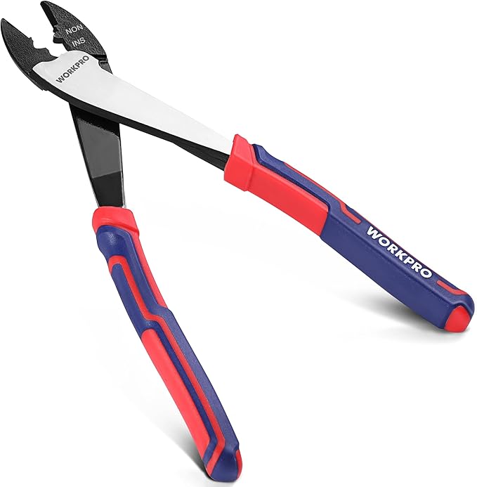 WORKPRO 9.5" Wire Cutter/Crimper, Wire Crimping/Cutting Tool for 10-22 AWG Terminals and Connectors, Designed for Insulated and Non-Insulated Connections