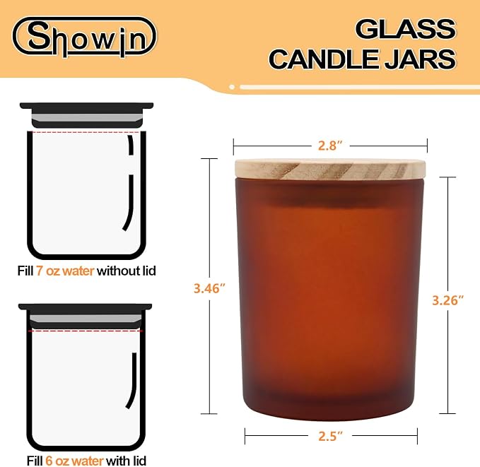 SHOWIN Thick Candle Jars for Making Candles 16 Pcs, 7 OZ Empty Jars - Image 3