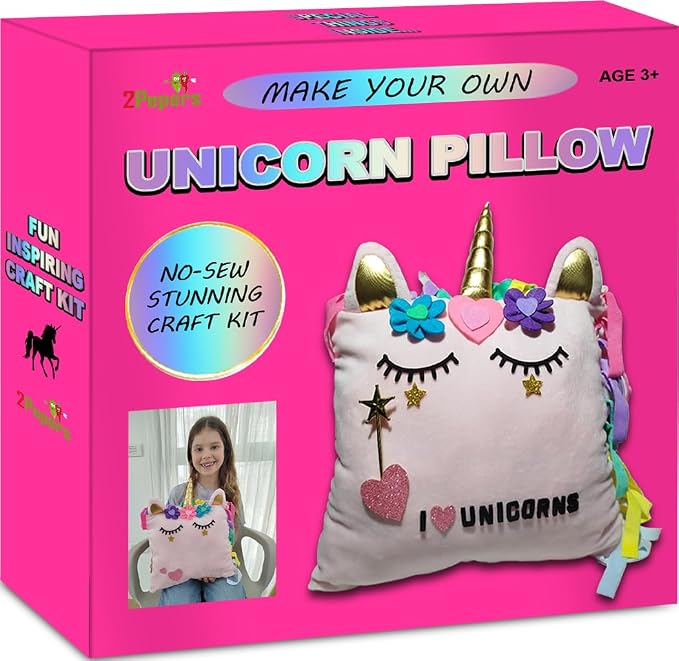 Make Your Own Unicorn Pillow Kit Arts and Crafts by 2Pepers