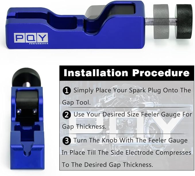 Universal Spark Plug Gap Tool with 32 Blades Steel Feeler Gauge for Most 10mm 12mm 14mm 16mm Spark Plugs Blue
